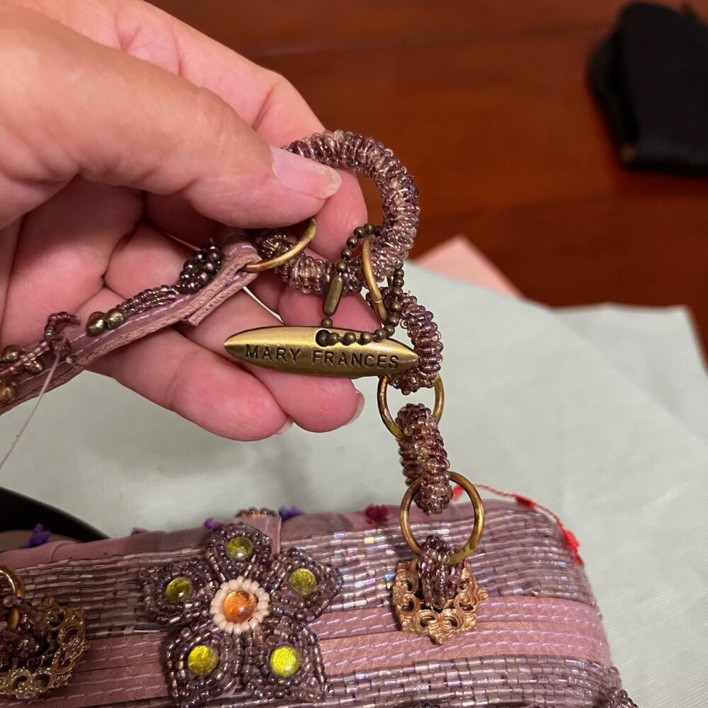Mary Frances Purple Beaded Clutch - Picture 7 of 9
